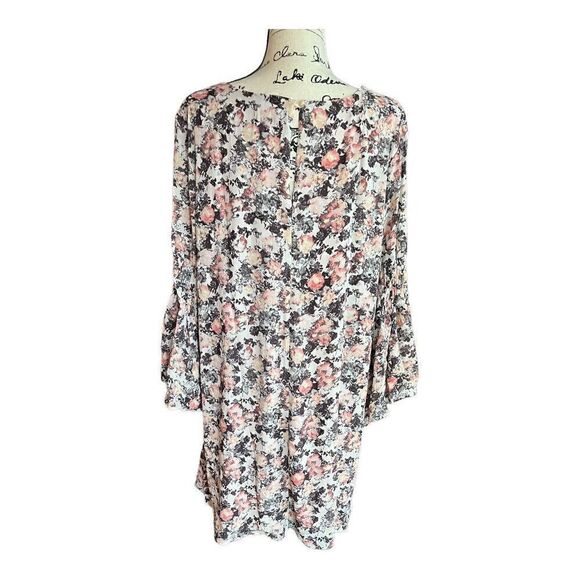 Bobeau Jude Plus Size Printed Flare Sleeve Dress Multi Color Floral Size 1X NWT - Picture 7 of 11